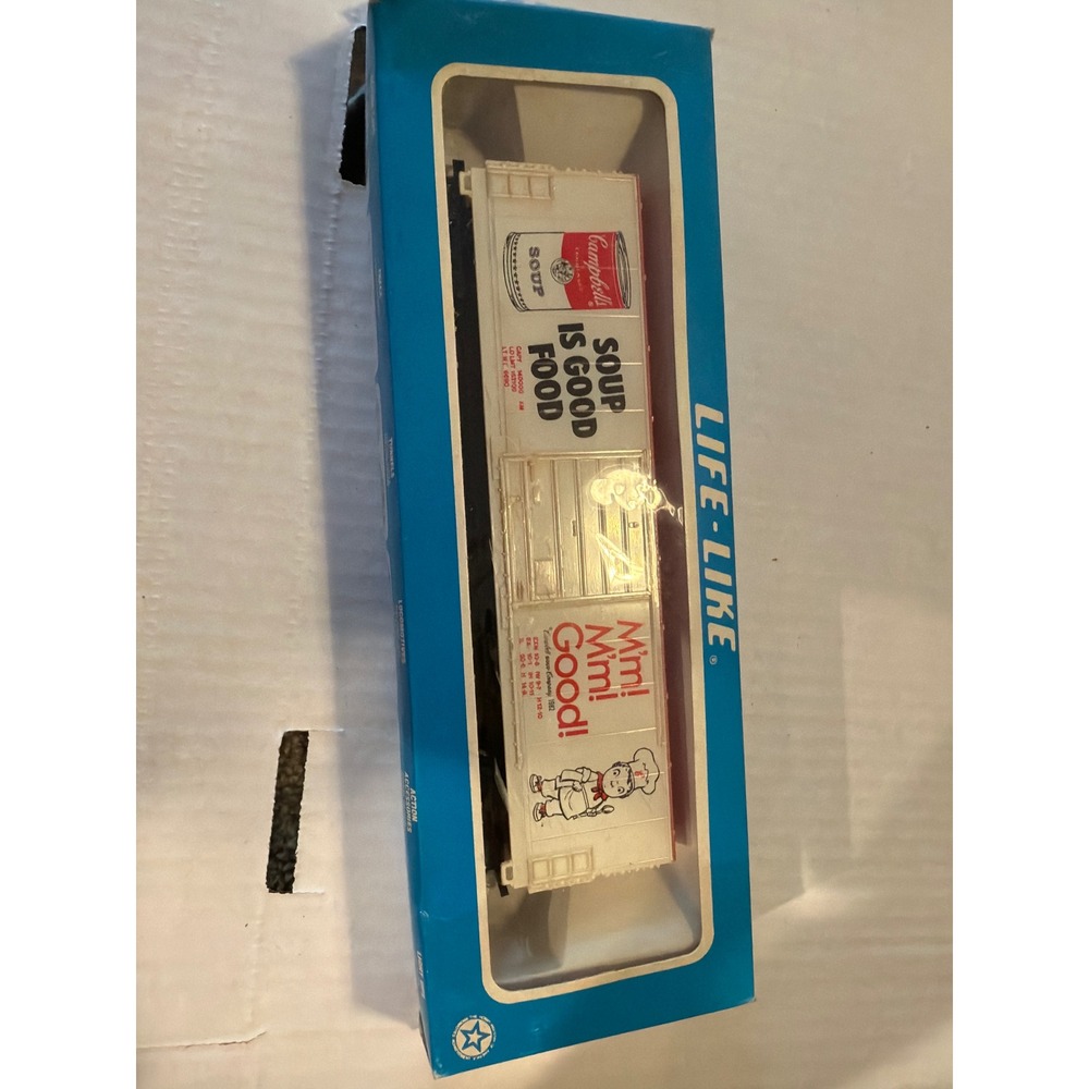 Life-Like HO Scale Campbell's Soup Boxcar Soup Is Good Food Vintage 8295 White